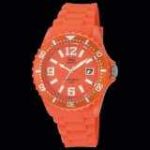 Armbanduhr aus Silikon mit, Datumanzeiger,orange, wasserfest A5