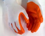 Gartenhandschuhe, Farbe orange Gummi Beschichtung große M-XL