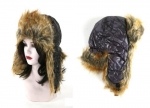 Mütze Eskimo mit Ohrklappe und Kunstfell-lila-