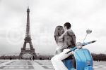 Poster Paris blue scooter 610x915mm S12